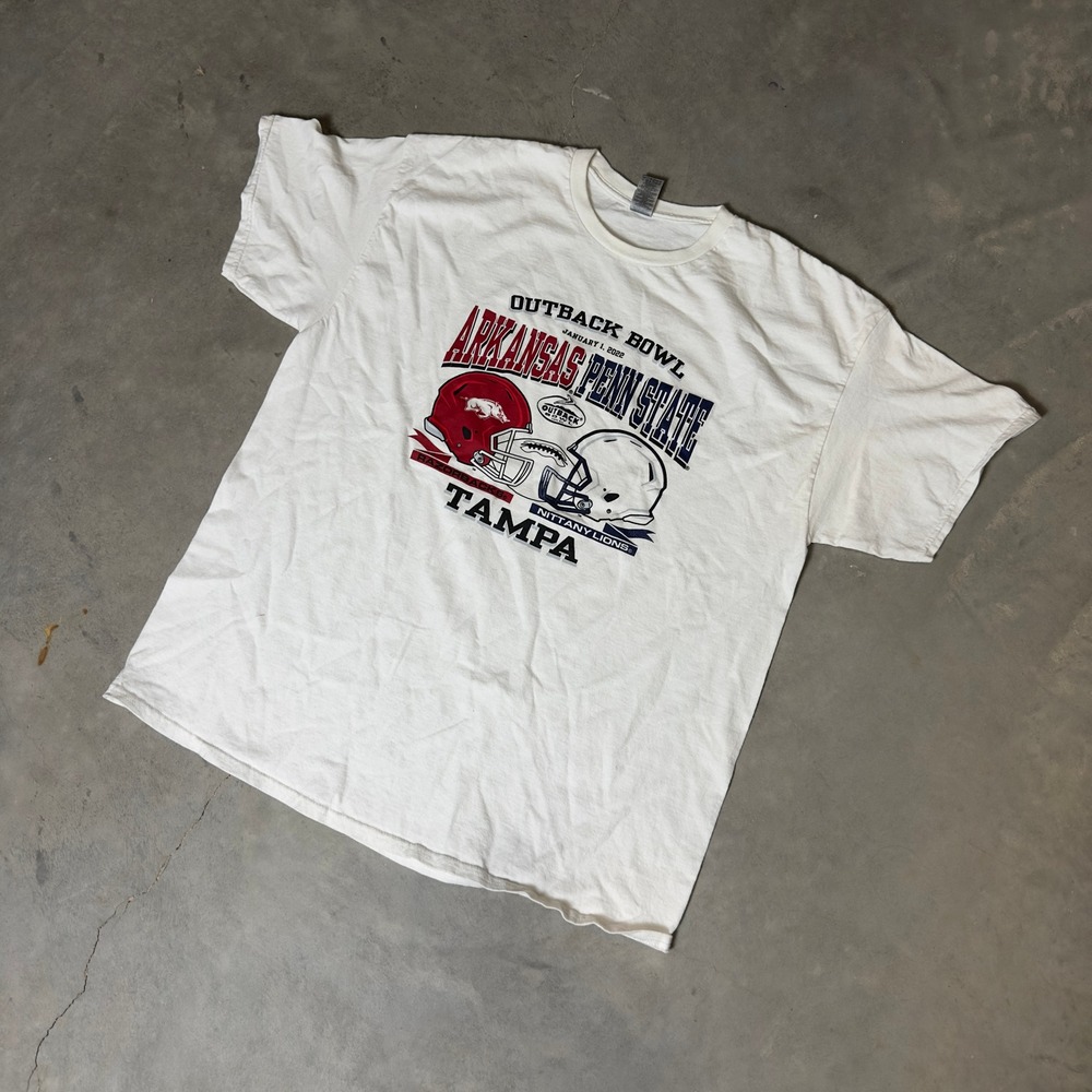 Gildan Outback Bowl Arkansas Penn State T-Shirt Mens XL White 2022 NCAA Football